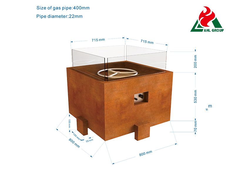 Gas fire pit bowl For Municipal Projects